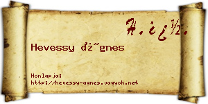Hevessy Ágnes névjegykártya