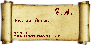 Hevessy Ágnes névjegykártya